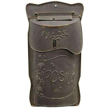 Aged Black Post Box - The Fox Decor